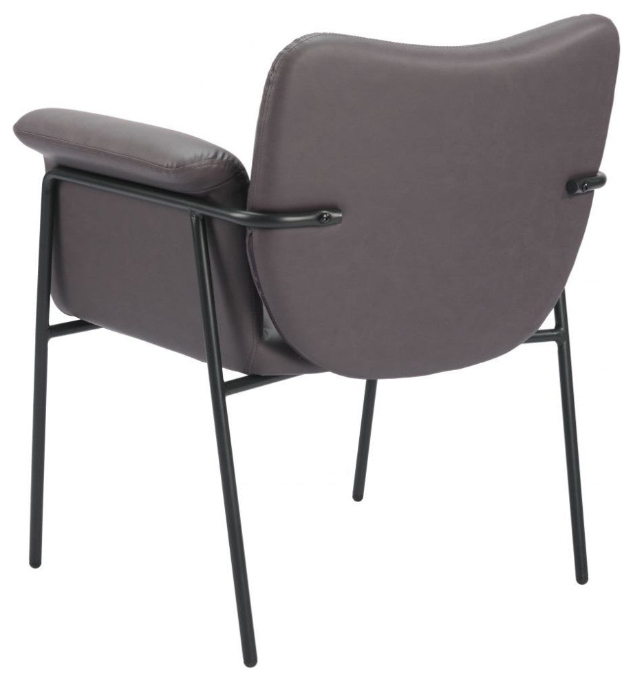 Heritage Brown Faux Leather Polyurethane Accent Chair