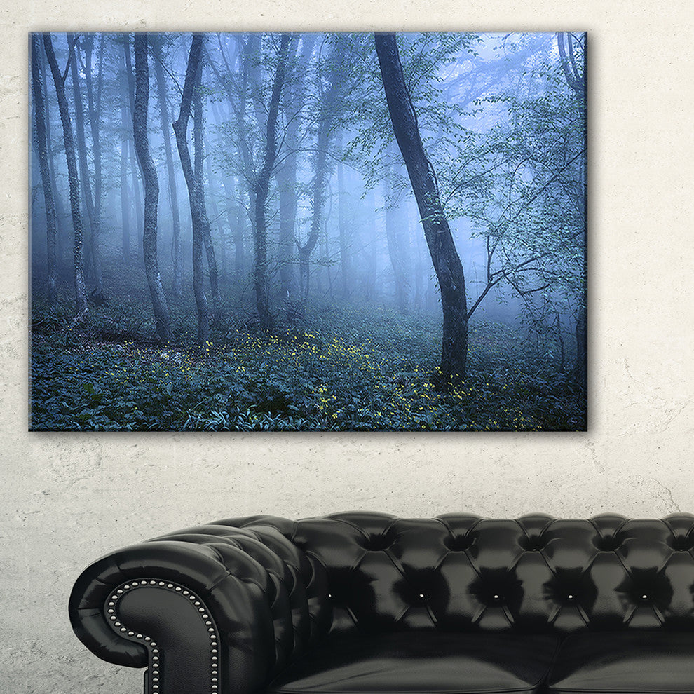 "Trail Through Blue Fall Forest" Photograph Print, 1 Panel
