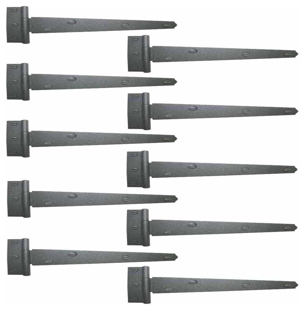 10 T Strap Door Hinge Black RSF Black Iron Light Duty 7" |