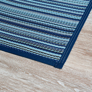 Sheffield Contemporary Stripes, Navy/Aqua, 5'x6'11"