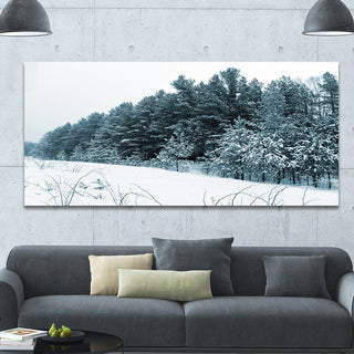 Dark Winter Trees, Landscape Canvas Art Print, 60"x28"
