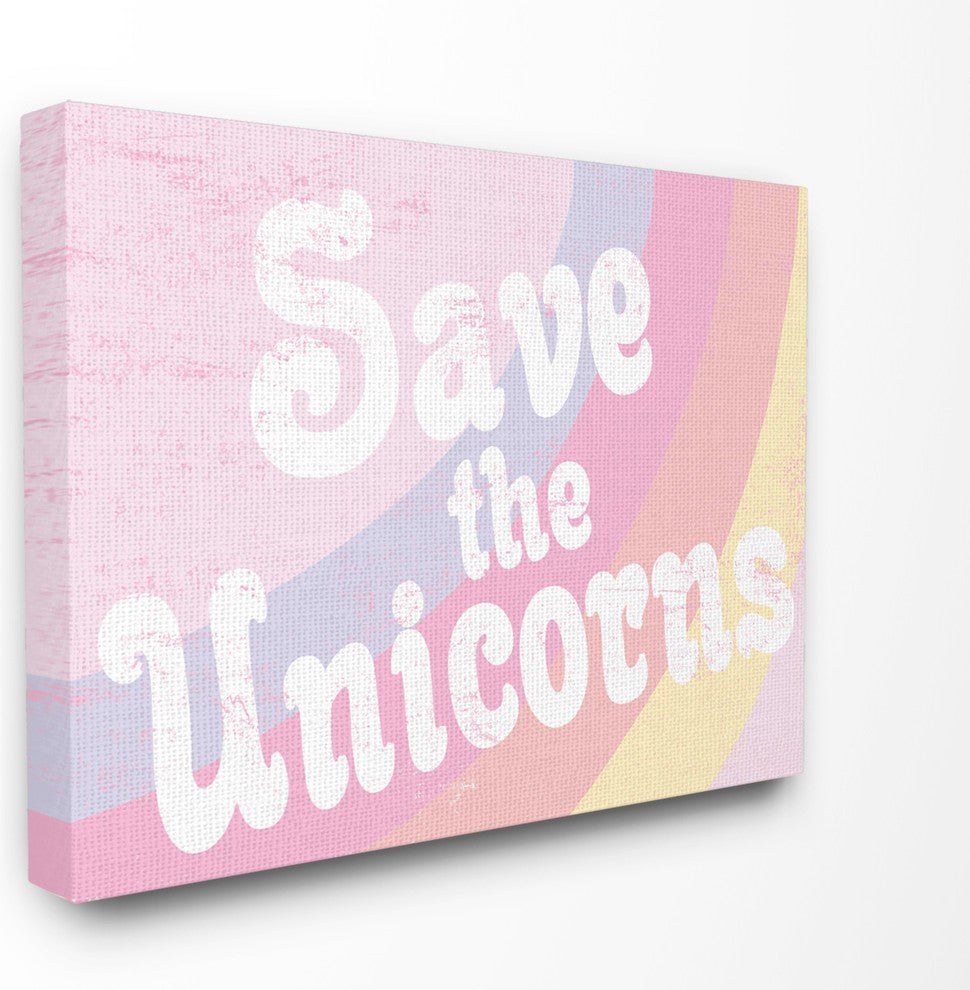 Stupell Ind. Save The Unicorns Canvas Wall Art, 24"x30"