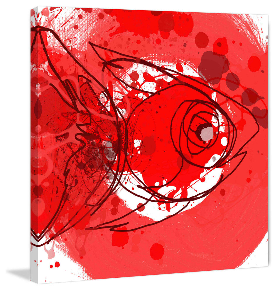 "Red Fish" Painting Print on Canvas by Irena Orlov