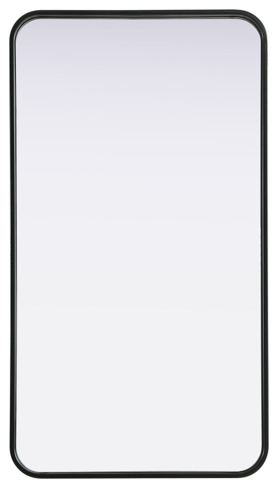 Home Living Contour Metal Rectangle Mirror 20x36, Black