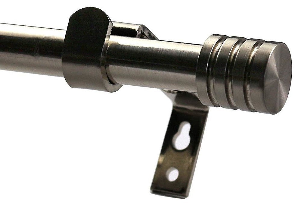 Adjustable Spire Curtain 5/8" Rod, 28"-48", Brushed Steel