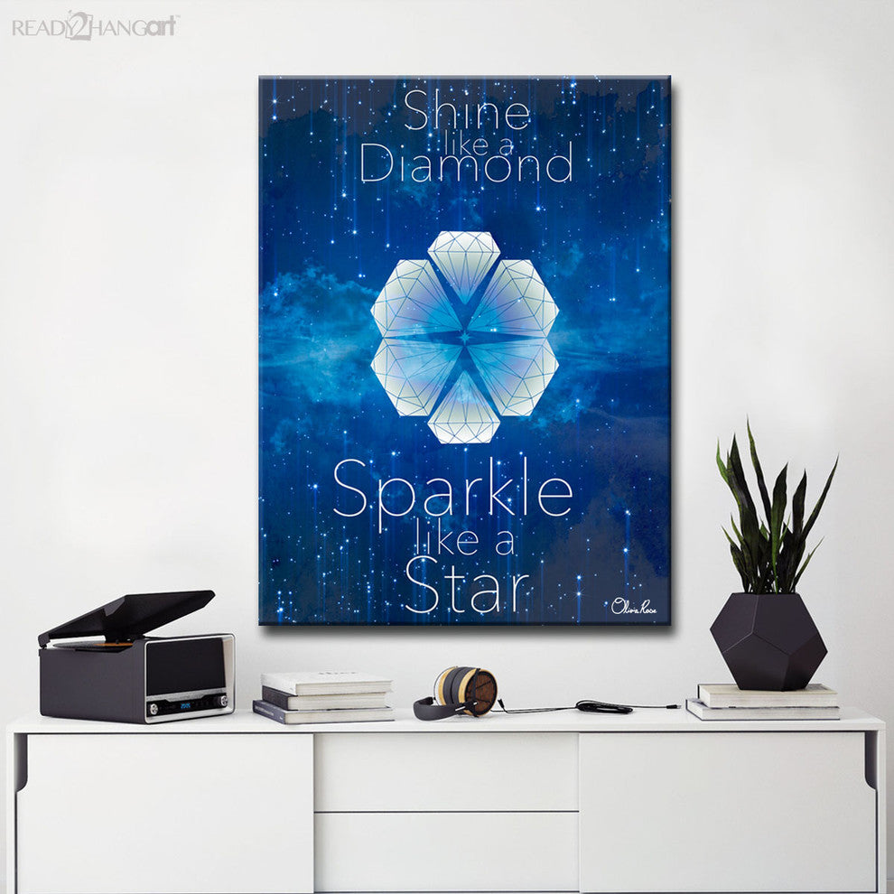 Ready2Hangart Diamonds Shine, Stars Sparkle By Olivia Rose Canvas Art , 16" H