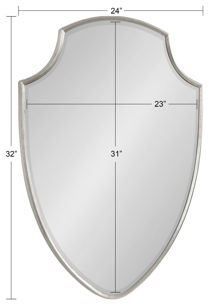 Caskill Framed Shield Wall Mirror, Silver 24x32