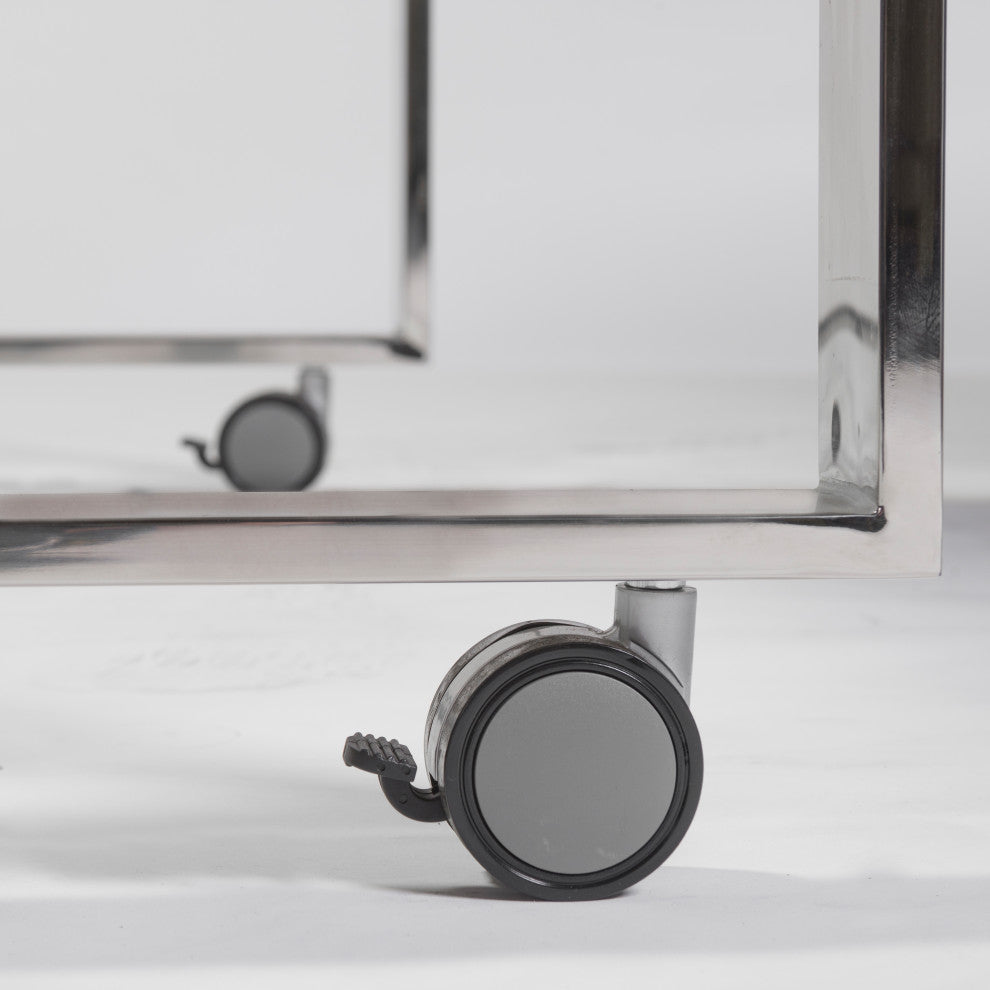 Dillon Side Return, Gray/Polished Stainless Steel