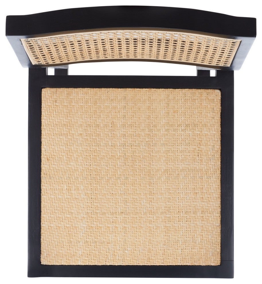 Safavieh Seika Rattan Counter Stool, Black/Natural