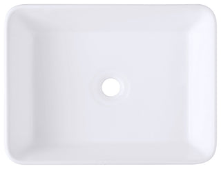 Rectangular White Porcelain Vessel Sink