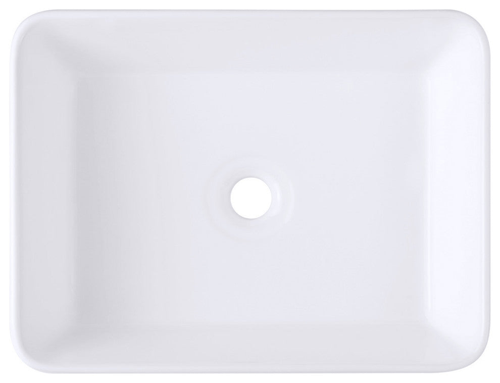 Rectangular White Porcelain Vessel Sink