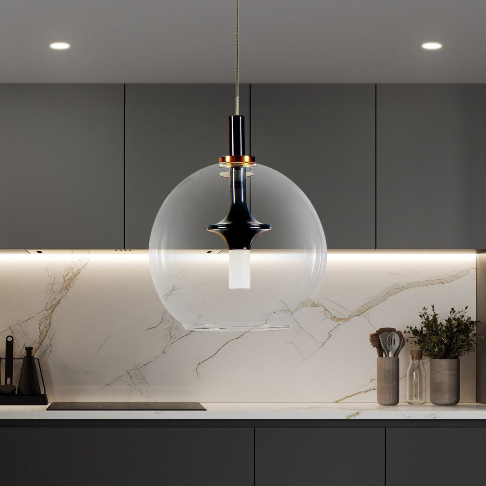 Portofino 7" ETL Certified Integrated LED Pendant, Antique Brass