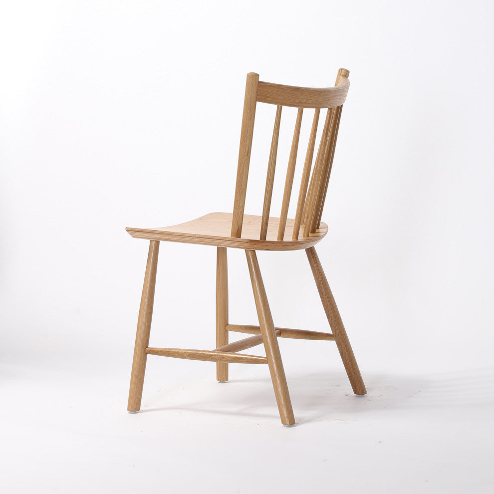 Elite Living Vincent, Set of 2, Solid Wood Dining Chairs, Natural Brown