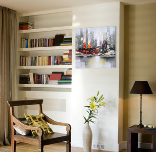Hand Painted Abstract City View Wall Decor Artwork II