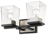 Z-Lite 475-2V Bleeker Street 2 Light 14"W Bathroom Vanity Light - Matte Black /