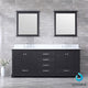 Dukes 80" Espresso Double Vanity Carrara Marble Top Sinks, 30" Wall Mirrors