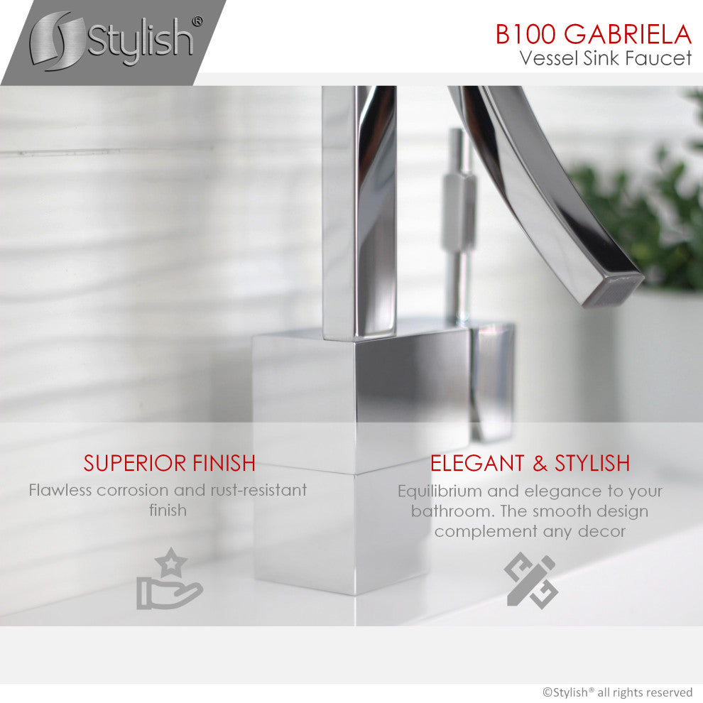 STYLISH Single Handle Vessel Sink Bathroom Faucet, Polished Chrome