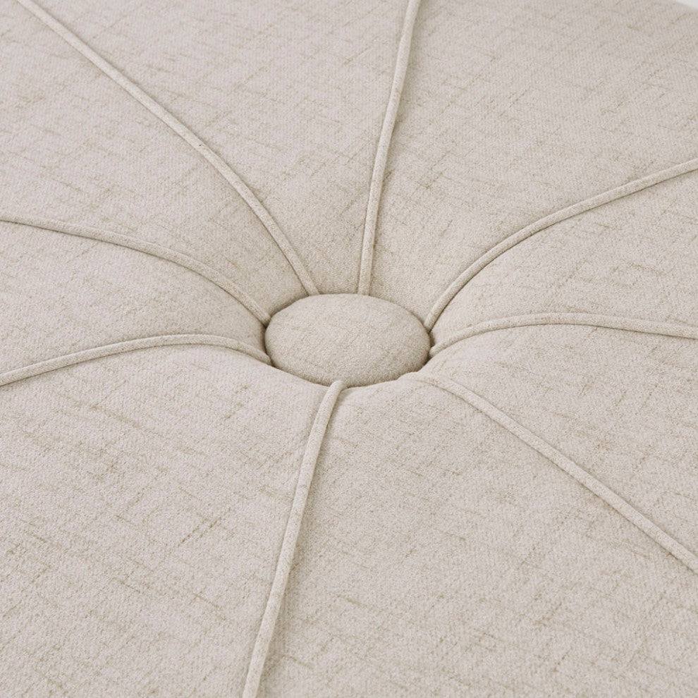 Madison Park Ferris Oval Ottoman, Cream