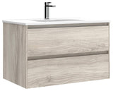 WS Bath Collections Perla C80 Perla 32" Wall Mounted Single Basin - Grey Pine