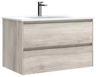 WS Bath Collections Perla C80 Perla 32" Wall Mounted Single Basin - Grey Pine