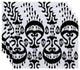 18"x14" Ikat, Geometric Print Placemat, Black, Set of 4
