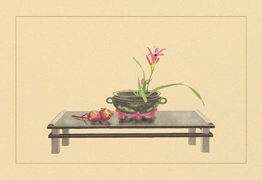 Daylily and Pomegranate - Canvas Poster 20" x 30"