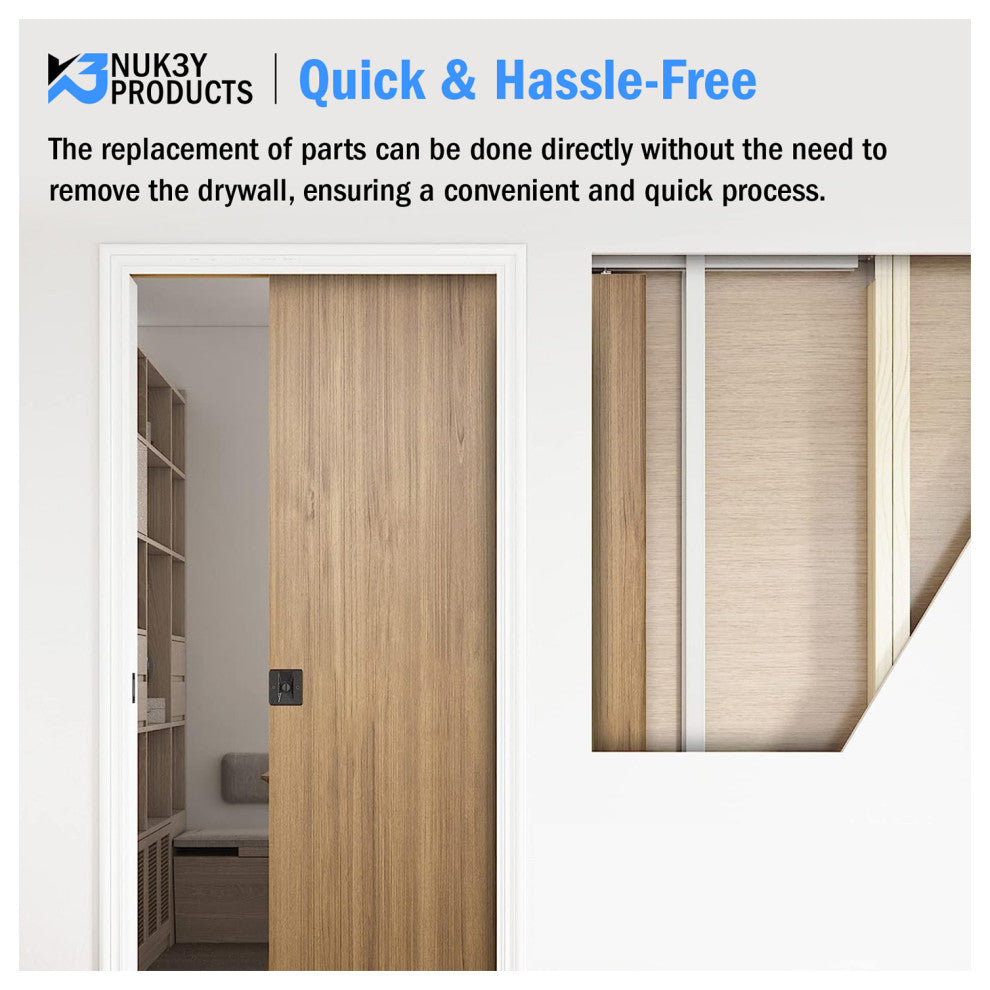 Nuk3y Pocket Door Frame Kit with Two-Way Soft Close, 80", Up to 88lb