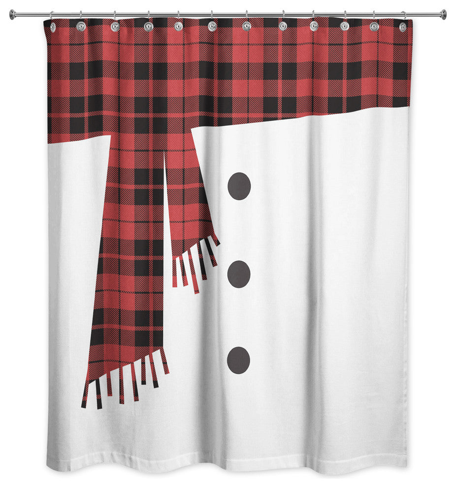 Snowman Scarf and Buttons 71x74 Shower Curtain