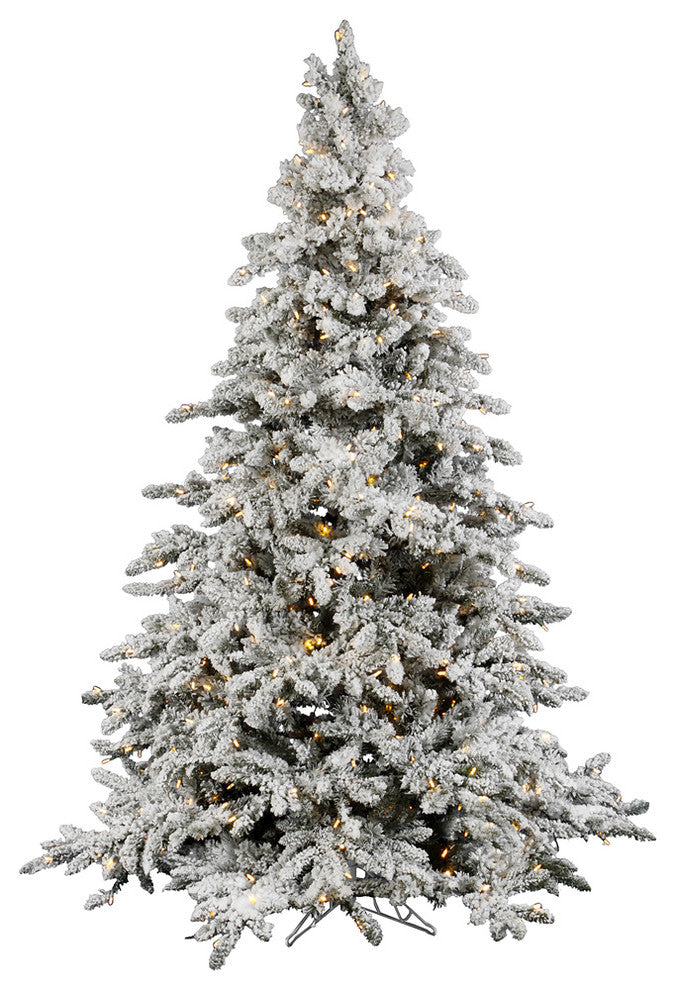 Vickerman Flocked Utica Fir Tree, 12', Warm White Led Lights
