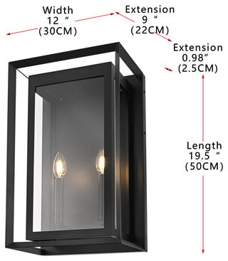 Home Living 12" Outdoor Wall Sconce, Black
