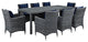 Summon 9-Piece Outdoor Patio Sunbrella Dining Set