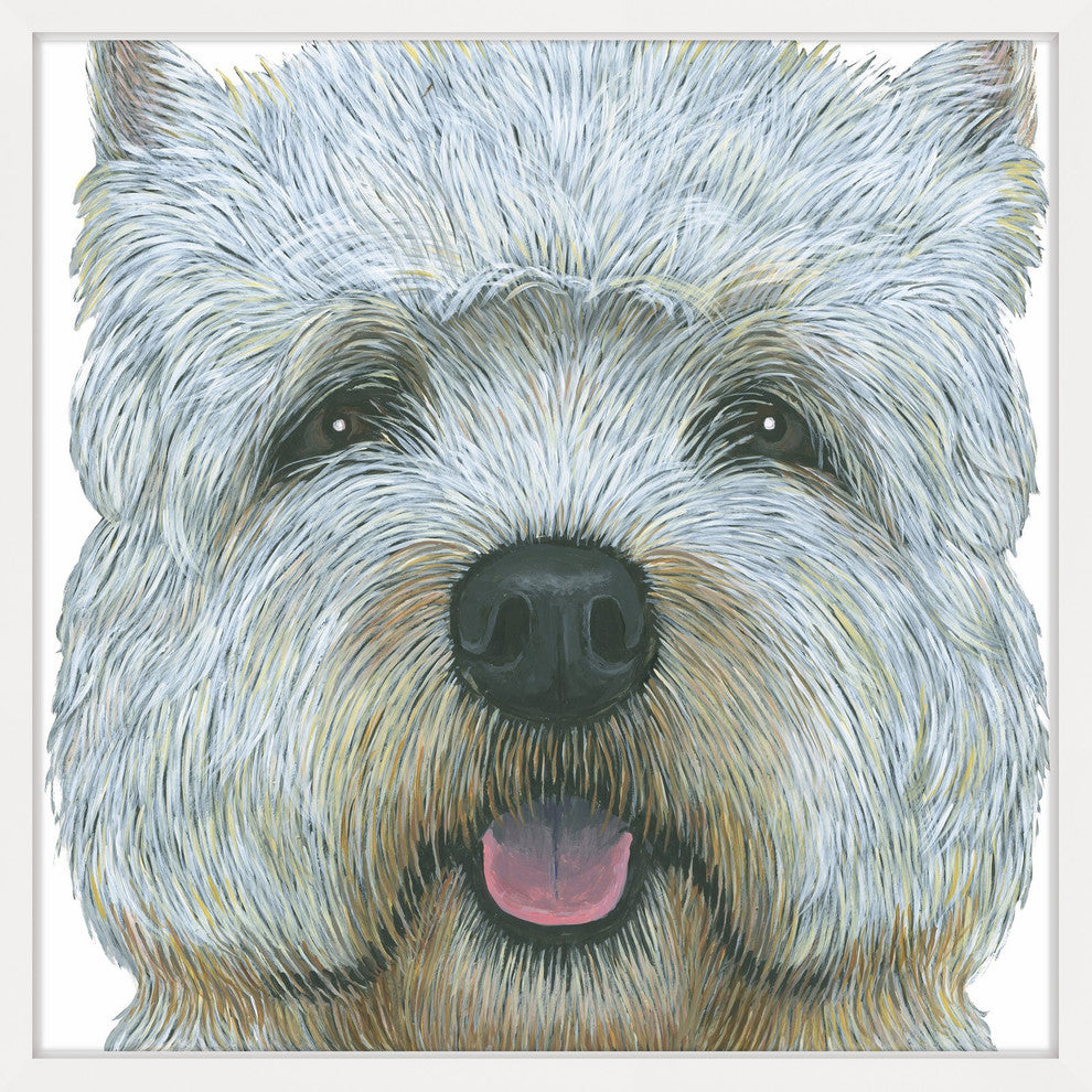 "Yorkie 2" Framed Painting Print, 24"x24"