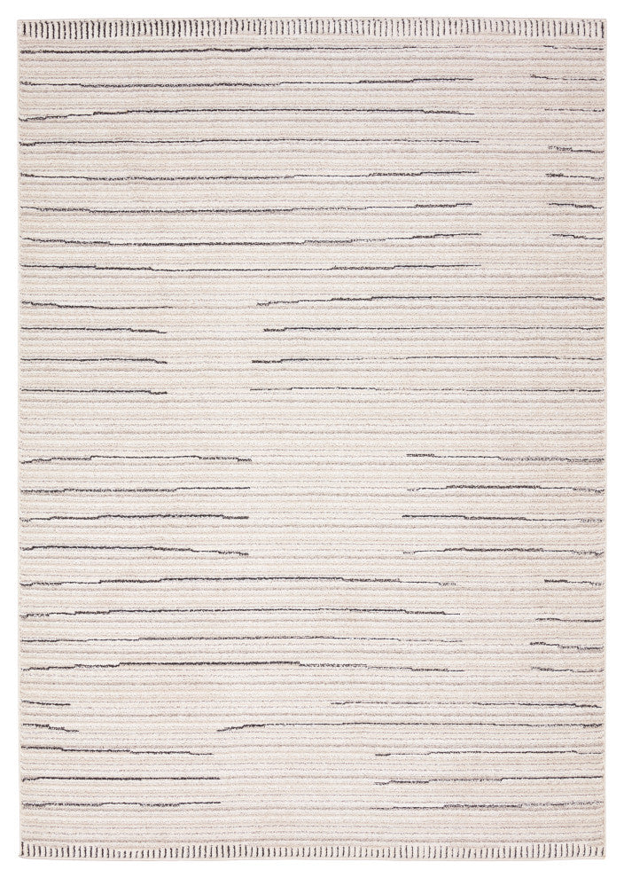 Label J Regious EVA02 Striped Ivory Area Rug, 7'9"x9'9"