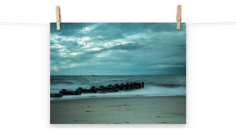 Blue Morning at Rehoboth Coastal Wall Art Unframed Photo Paper Print, 12" X 16"