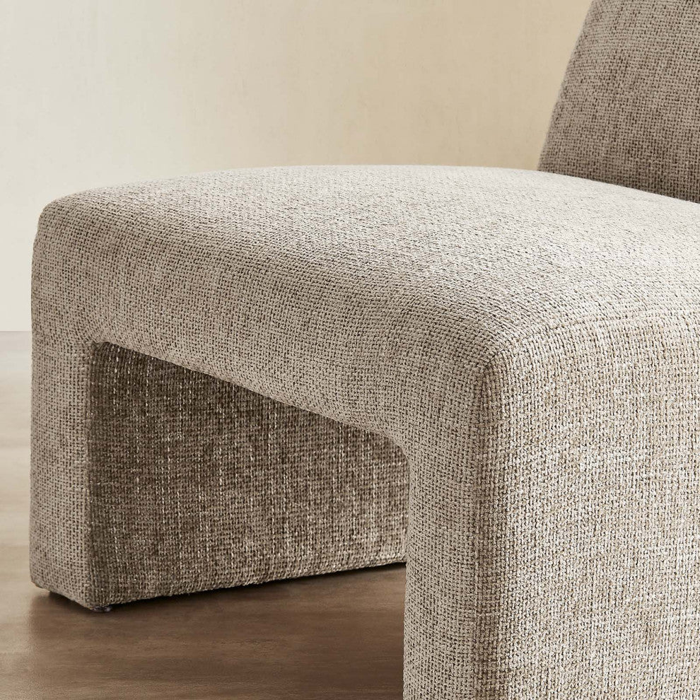 Amita Chenille Upholstered Accent Chair - Khaki
