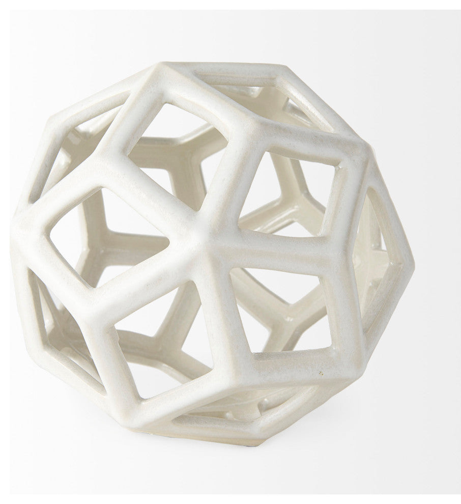 Geom White Ceramic Geometric Object