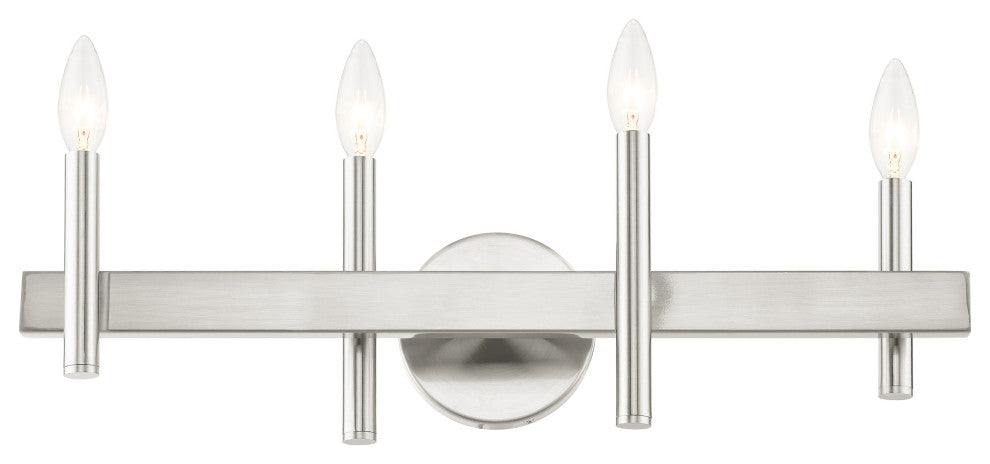 Livex Lighting Denmark 4 Light Brushed Nickel Vanity Sconce