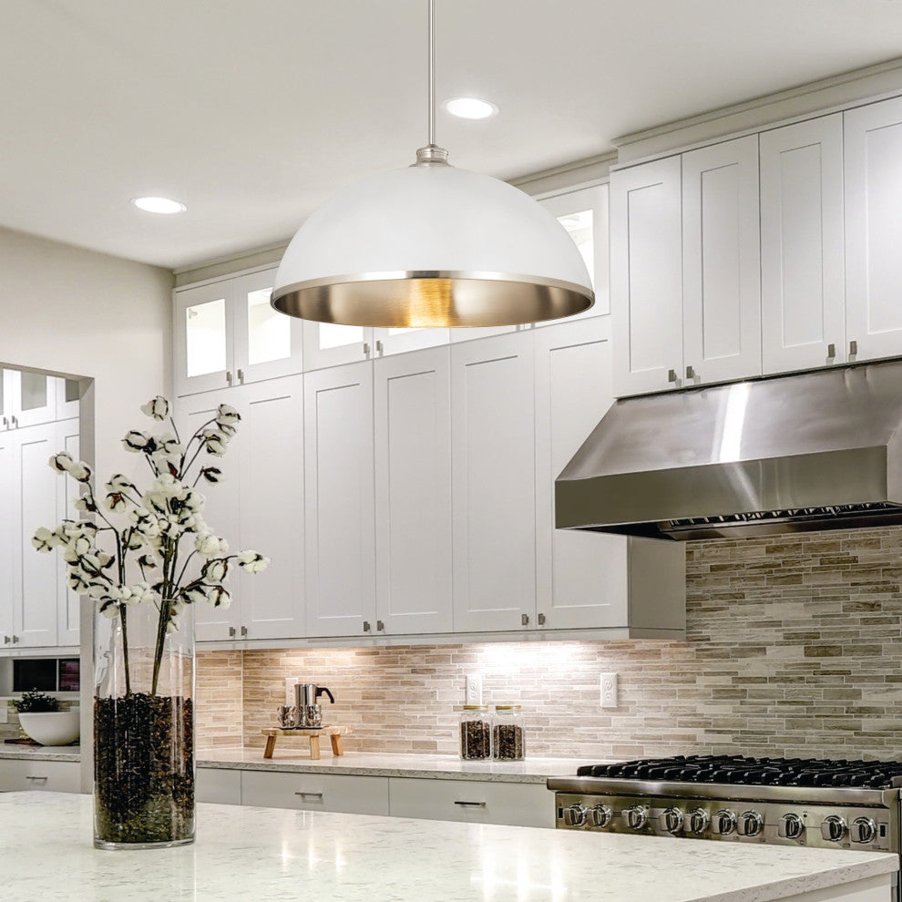 Zlite 1004P20-MW-BN 1-Light Pendant, Mate White