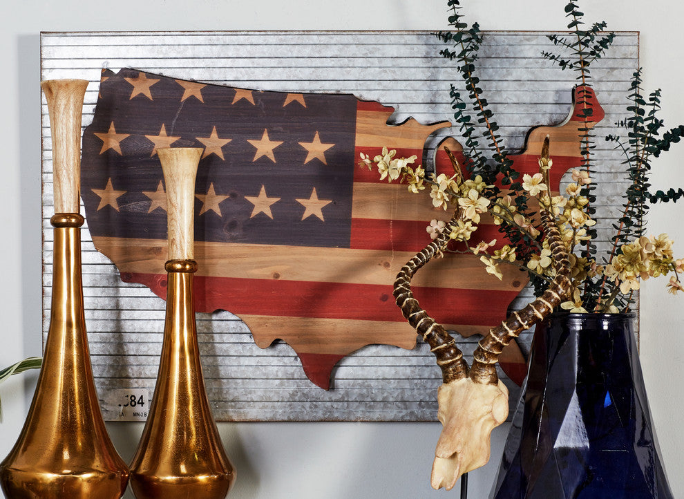 "Land of Liberty" Metal and Wood Wall Sign