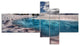 Amazing Blue Melt Lake in Fog, Large Landscape Canvas Print, 60"x32", 5 panels