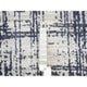 Black, Modern Erased Lines Design, Wool and Silk Hand Loomed Rug, 10'0"x13'9"