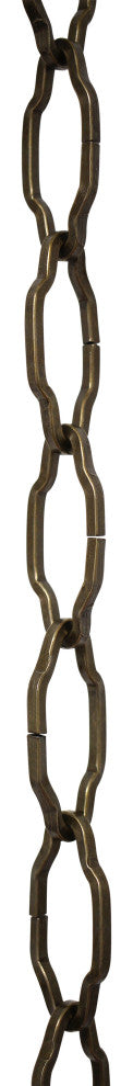RCH Hardware Steel Cathedral Chandelier Chain, 2 Sizes, 3', Antique Brass, U28