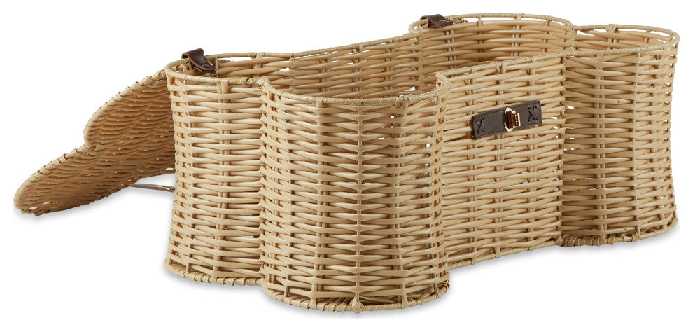 Beige Bone Shape Toy Basket Large 24x15x9