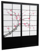 7'' Tall Cherry Blossom Shoji Sliding Door Kit, Black