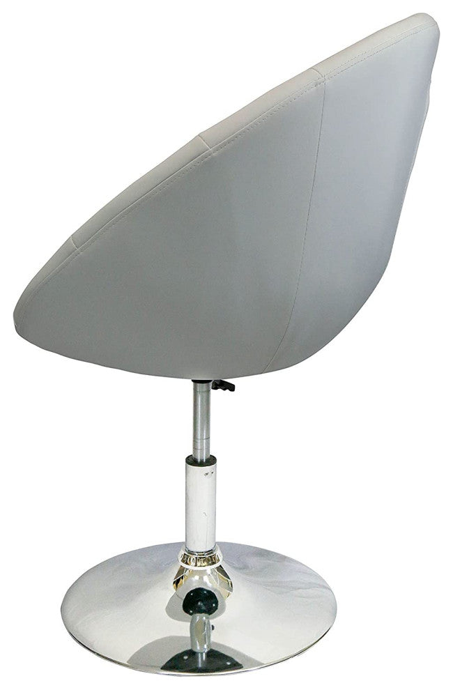 Nicer Furniture Rounded Leather Height Adjustable Leisure Swivel Bar Stool White