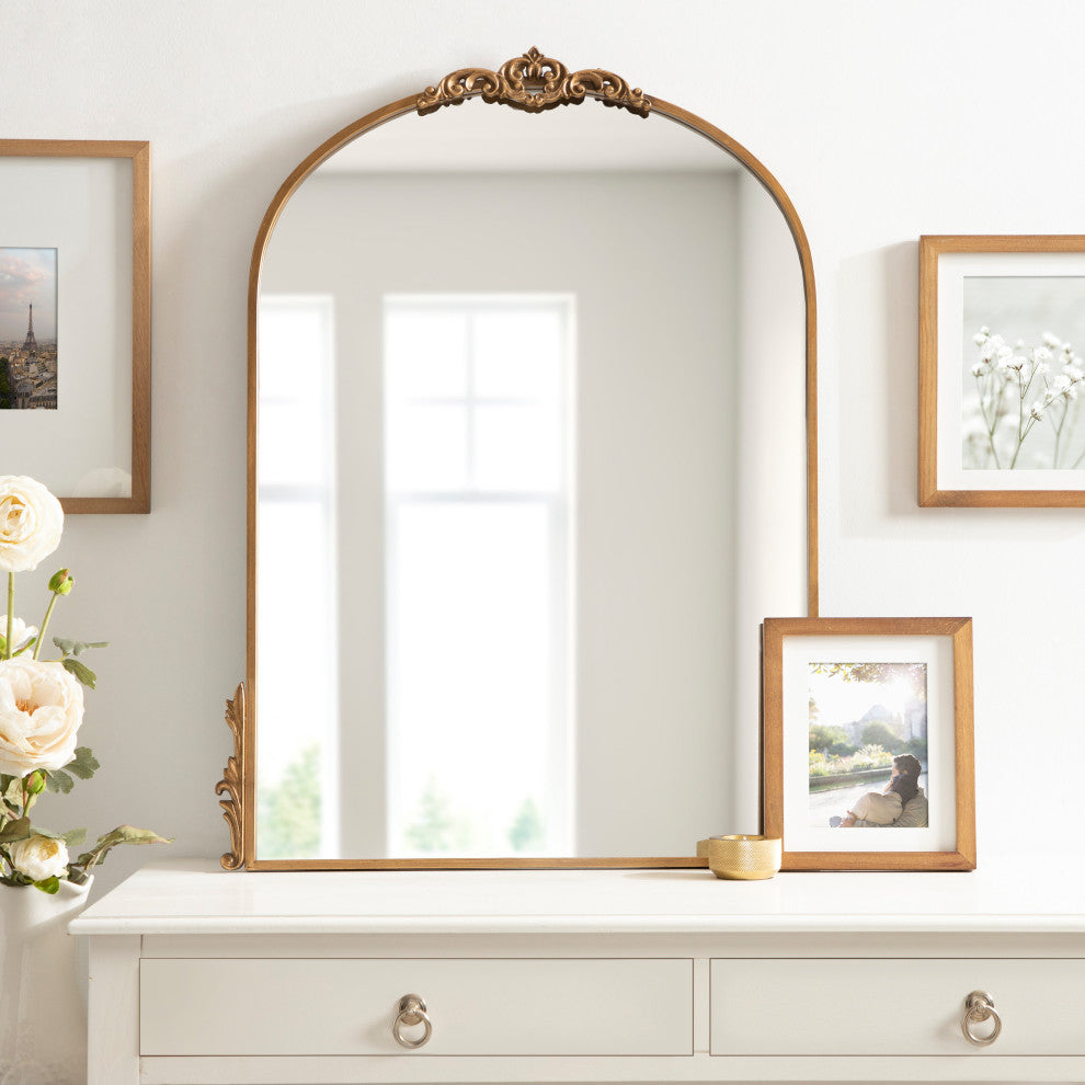 Myrcelle Decorative Framed Wall Mirror, Gold 25x33
