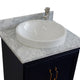 25" Single Vanity, Blue Finish With White Carrara And Round Sink