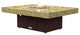 Rectangular Fire Pit Table, 48x36, Natural Gas, Santa Cecillia Top, Dark Cherry