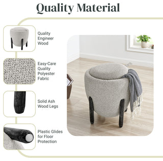 Murphy Storage Ottoman, Horizon Gray, Fabric