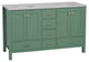 Horizon 60" Double Bathroom Vanity, Sage Green, Engineered Carrara